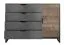 Commode Bassatine 07, Couleur : Chêne rustique / Gris / Noir - Dimensions : 99 x 138 x 40 cm (H x L x P)