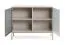 Commode cachemire avec porte vitrée | 83 x 104 x 39 cm | 4 compartiments | LED intégrée | Push-to-open | 2 portes