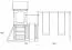 Tour de jeux S3A avec toboggan ondulé, balançoire double, balcon, bac à sable, rampe et structure d'escalade - Dimensions : 450 x 500 cm (l x p)