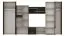 Meuble mural 3,7 m | Chêne Canterbury & Frêne | 6 portes | Vitrine en verre | Finition bois foncé | 201 x 370 x 51 cm