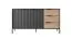 Commode avec système Soft-Close Fouchana 09, Couleur : Noir / Chêne artisan - Dimensions : 81 x 153 x 39,5 cm (h x l x p), avec trois tiroirs
