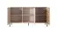 Commode moderne Fouchana 03, couleur : Beige / Chêne Viking - Dimensions : 81 x 153 x 39,5 cm (H x L x P)