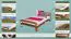 Lit simple / lit d'appoint en bois de pin massif,, couleur noisette A6, avec sommier à lattes - Dimensions 120 x 200 cm