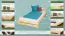 Lit simple / lit d'appoint en bois de pin massif, naturel A7, sommier à lattes inclus - Dimensions : 120 x 200 cm