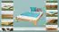 Lit simple / lit d'appoint en pin massif, couleur chêne A10, avec sommier à lattes - dimension 140 x 200 cm