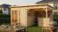Abri de jardin avec toit rapporté / plancher inclus / Naturel / Construction par éléments / Surface au sol : 10,51 m² / Pool house / Toit plat / Bonheur du soleil 01 / Fenêtres en verre de sécurité
