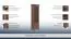 Vitrine Sentis 17, Couleur : Brun foncé - 193 x 58 x 40 cm (h x l x p)