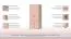 Armoire enfant portes battantes Benjamin 13 | Hêtre/Rose | 198 x 84 x 56 cm | Design moderne