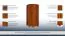 Armoire à portes battantes / armoire d'angle Dahra 01, couleur : brun chêne - 197 x 85 x 85 cm (H x L x P)