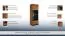 Armoire murale Postira 18 | Noyer/Noir | 120 x 42 x 34 cm | Porte droite | Design moderne