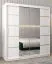 Armoire penderie Jan 04D avec miroir | Portes coulissantes | Blanc mat | 200 x 180 x 62 cm
