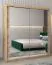 Armoire à portes coulissantes / Penderie Bisaurin 4D avec miroir, Couleur : Chêne de Sonoma - Dimensions : 200 x 180 x 62 cm ( H x L x P)