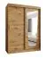 Armoire coulissante avec miroir | Chêne Artisan | 1,5 m de large | 5 casiers | 2 tringles | Rails aluminium