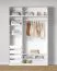 Armoire ouverte / 4 tiroirs intérieurs / Couleur : Blanc / 7 compartiments / 1 tringle à vêtements / Dimensions : 154 x 55 x 234 cm / Design universel / 4 étagères en bois
