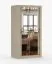 Armoire penderie coulissante Biokovo 02 | chêne Sonoma avec miroir | 7 compartiments | 2 portes | 200 x 100 x 64 cm | poignées aspect argenté