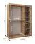 Armoire à portes coulissantes Lagginhorn 12 | beige sable | 1,5 m de large | porte miroir | 2 penderies | 5 compartiments