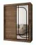 Armoire à portes coulissantes / Penderie à vêtements / Couleur : Noyer Warmia / 150 x 62 x 200 cm / 2 tringles à vêtements / Système de glissières fiable / 5 compartiments / Miroir décoratif