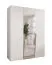Armoire à portes battantes / Penderie / Couleur : Blanc / 1 porte à miroir / Poignées : Cachemire / 2 compartiments / Soft-Close / 2 tringles à vêtements / Dimensions : 150 x 52 x 202 cm / ABS
