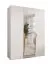 Armoire à portes battantes / Penderie / Couleur : Blanc / 1 porte à miroir / Poignées : Or / 2 compartiments / Soft-Close / 2 tringles à vêtements / Dimensions : 150 x 52 x 202 cm / ABS
