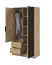 Armoire moderne avec deux tiroirs Leeds 15, couleur : Chêne Artisan - Dimensions : 200 x 105 x 51 cm (H x L x P)