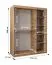 Armoire coulissante avec miroir | Chêne Artisan | 1,5 m de large | 5 casiers | 2 tringles | Rails aluminium