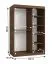 Armoire à portes coulissantes / Couleur : Noyer Warmia / 5 compartiments / 2 tringles à vêtements / Finition haut de gamme / 120 x 62 x 200 cm / Armoire / Porte miroir / Design moderne