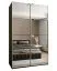 Penderie / Armoire à portes coulissantes / 6 compartiments / 245,5 x 150 x 64 cm / 2 portes coulissantes / 2 tringles à vêtements / 6 étagères / Couleur : Noir / Soft-Close