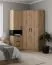 Armoire d'angle - Ensemble F Fafe / 3 pièces / Couleur : Chêne Artisan / Noir / Espace de rangement suffisant / Fonction Soft-Close / 2 compartiments ouverts