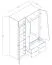 Armoire penderie Sirte 03 | 3 portes | Espace optimisé | Chêne, blanc et gris mat | 190 x 120 x 50 cm