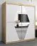 Armoire penderie à portes coulissantes avec miroir Alphubel 04 | chêne Sonoma / blanc mat | 200 x 180 x 62 cm