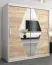 180 cm de large Armoire à portes coulissantes avec 10 casiers et 2 portes | Couleur: Chêne Sonoma  / Blanc | Laminée Abbildung