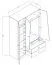 120 cm de large Armoire avec 3 portes, 6 casiers et 2 tiroirs | Couleur: Chêne | Profondeur: 50 cm Abbildung
