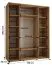Armoire-penderie Mina miroir | Portes coulissantes | Blanc/Noir | Anti-poussière | 235,2 x 190 x 60 cm | Grand volume