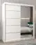 Armoire à portes coulissantes / Penderie Jan 04B avec miroir, Couleur : Blanc mat - Dimensions : 200 x 180 x 62 cm ( H x L x P)