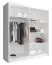 Armoire neutre à portes coulissantes avec une tringle à vêtements et cinq casiers Warbreck 29, Couleur : Blanc - Dimensions : 200 x 180 x 62 cm (H x L x P)