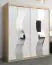 Armoire à portes coulissantes / Penderie Hacho 04 avec miroir, Couleur : Chêne de Sonoma / Blanc mat - Dimensions : 200 x 180 x 62 cm ( H x L x P)