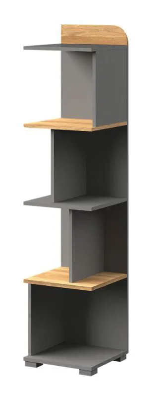 Étagère chambre ado Klemens 05 | Gris & Chêne | 153 x 35 x 36 cm | Design moderne