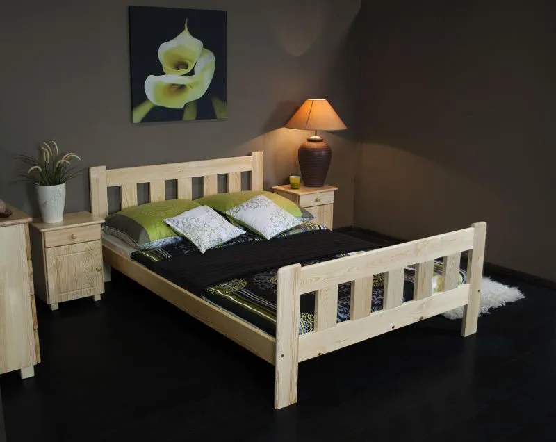 Pin Lit en bois Cadre de lit 160 x 200 cm Naturel Abbildung
