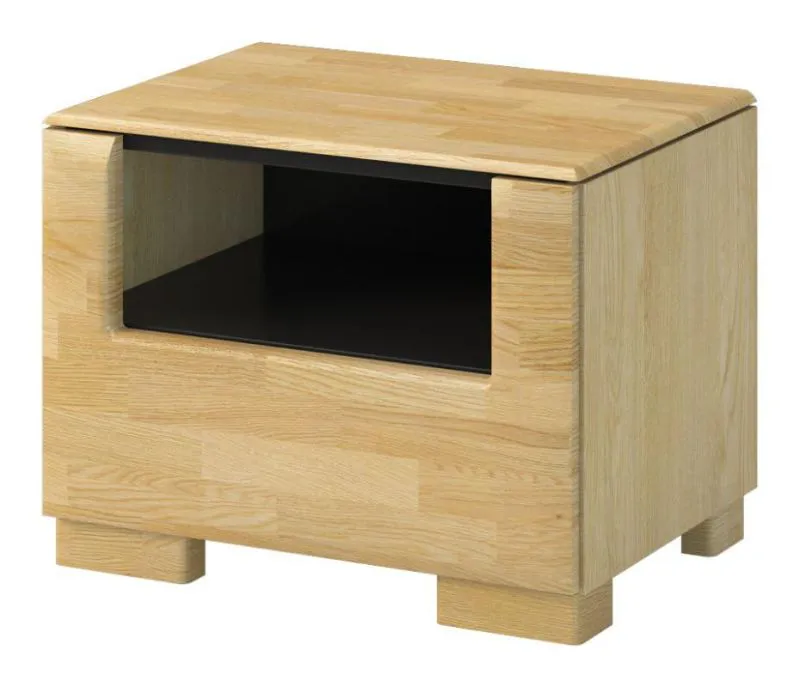 Table de chevet Chêne / Noir 44x50x35 (HxLxP) MDF Abbildung