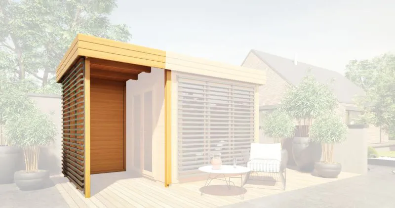Extension de toit pour les abris de jardin Nefud et Taklamakan 28 mm, Couleur : Chêne / Anthracite - Dimensions extérieures (l x p) : 152 x 254 cm