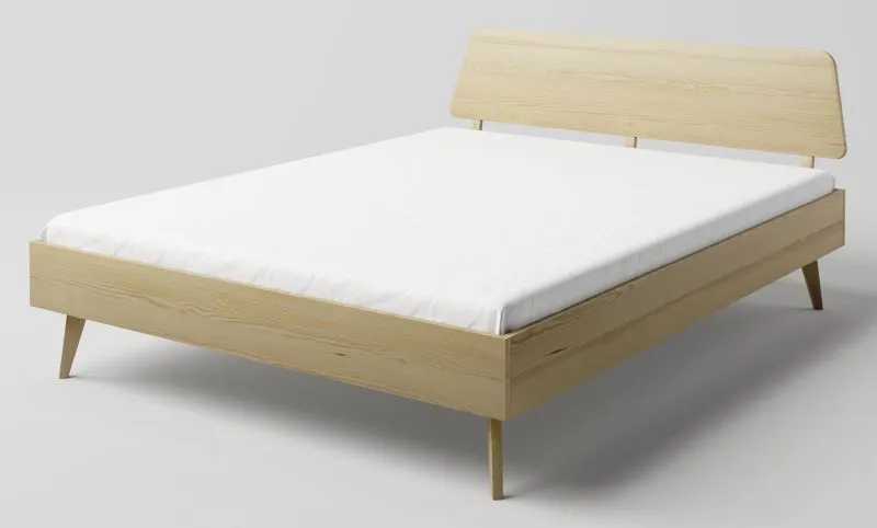 Lit double Aurornis 80 en pin massif naturel | Surface 160 x 200 cm | Design moderne & robustesse