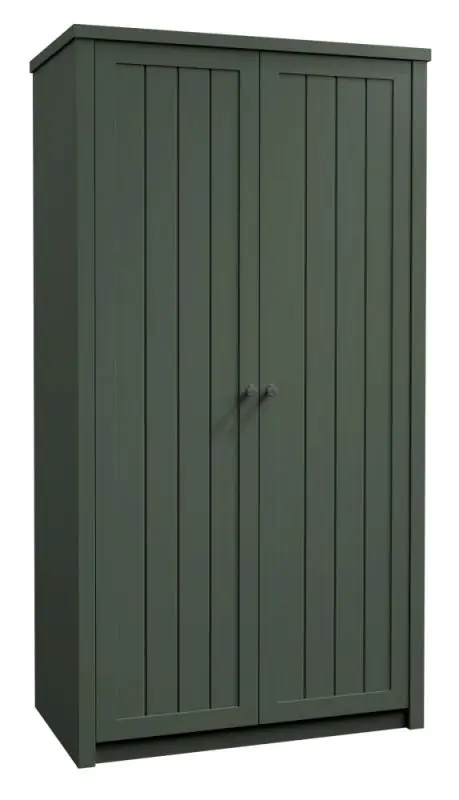 Armoire à portes battantes / armoire Segnas 09, couleur : vert - 198 x 90 x 53 cm (h x l x p)