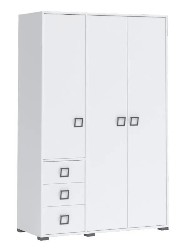 Armoire Adolescent Blanc 198x126x56 cm Abbildung