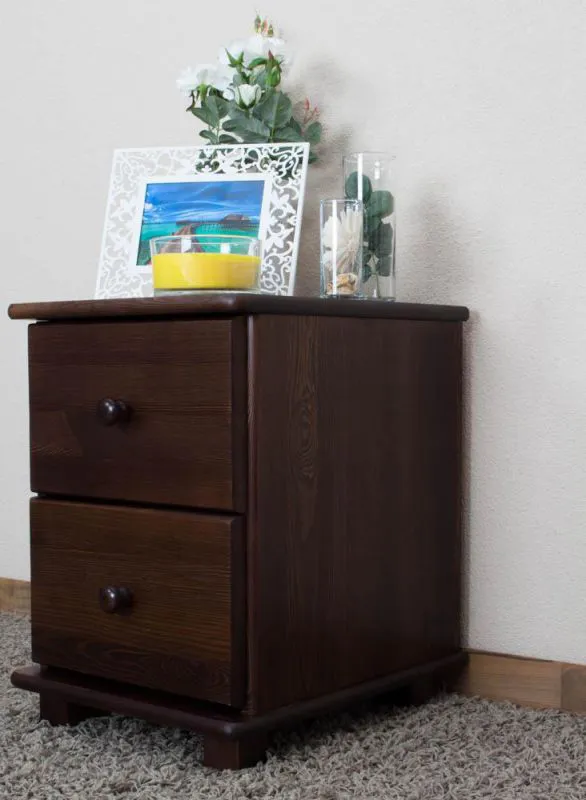 Table de chevet Noisette 55x42x47 (HxLxP) Pin massif, 2 tiroir(s) Abbildung
