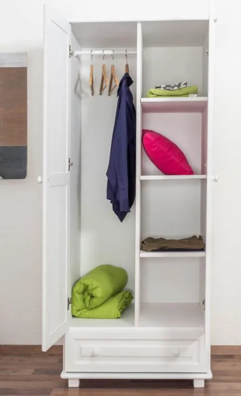 Style maison de campagne Pin-Armoire, Couleur: Blanc 190x80x60 cm Abbildung