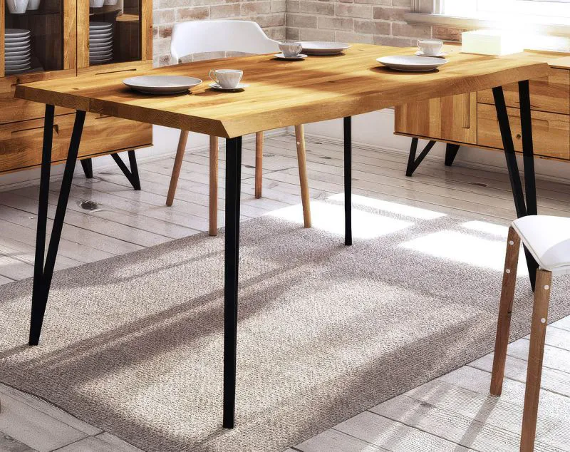 Table à manger Masterton 23 en chêne sauvage massif huilé | 90 x 180 cm | Design exclusif