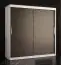 Noble armoire à 10 compartiments Liskamm 14, Couleur : Blanc mat / Noir mat - Dimensions : 200 x 180 x 62 cm (h x l x p), avec grand espace de rangement