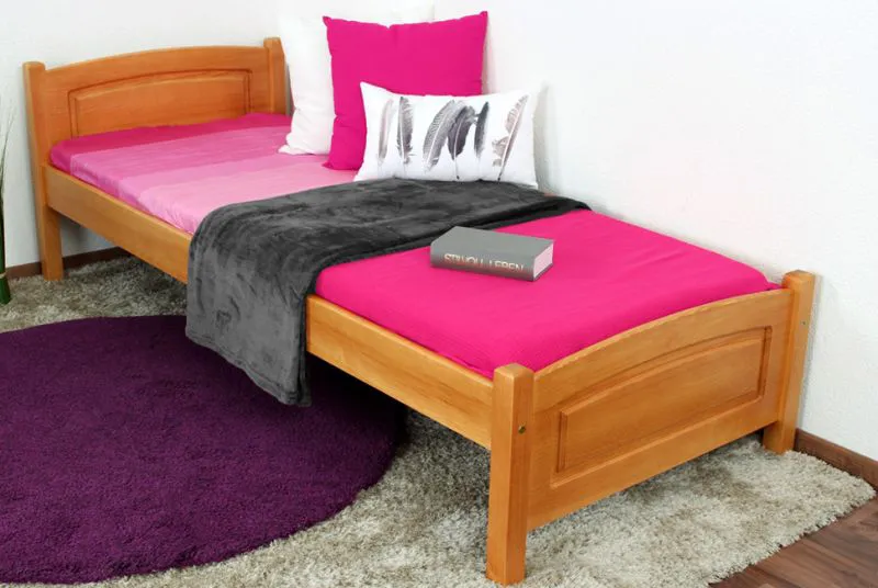 Cadre de lit pour enfants / Lit pour enfant 80 x 200 cm | Bois massif: Pin | Laqué Aulne Abbildung