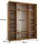 Armoire noire Tharo à portes coulissantes | Design moderne | Poignées métalliques noires | Gain de place | 235,2 x 190 x 45 cm