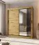 Penderie / 1 porte miroir / Couleur : Chêne artisan / Finition haut de gamme / 180 x 62 x 200 cm / Armoire à portes coulissantes / 10 compartiments / 2 tringles à vêtements